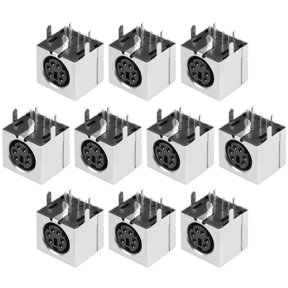 S-video PCB Mount 6 Pin Mini Din Socket Audio Video Connector 10Pcs
