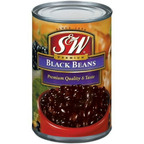 S&W Black Beans 15 oz (Pack of 3)