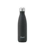 S'well 17 oz Onyx Black and Silver Solid Print Triple Layered Vacuum Insulated Stainless Steel Water Bottle with Screw Cap