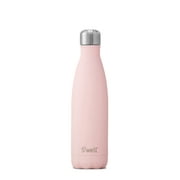 S'well 17 oz Pink Topaz and Silver Solid Print Triple Layered Vacuum Insulated Stainless Steel Water Bottle with Screw Cap