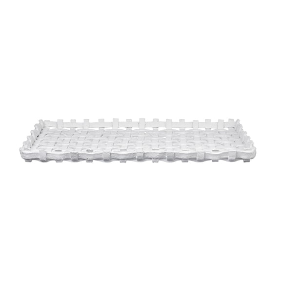 Elk Home Haney Modern Farmhouse Resin Tray in White Finish