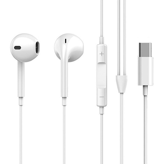 S07 USB-C(TYPE-C) Wired Earbuds for iPad Pro iPhone 15/16/17 Series, Hi-Fi Stereo Sound with Mic Volume Control, Universal Android Compatible