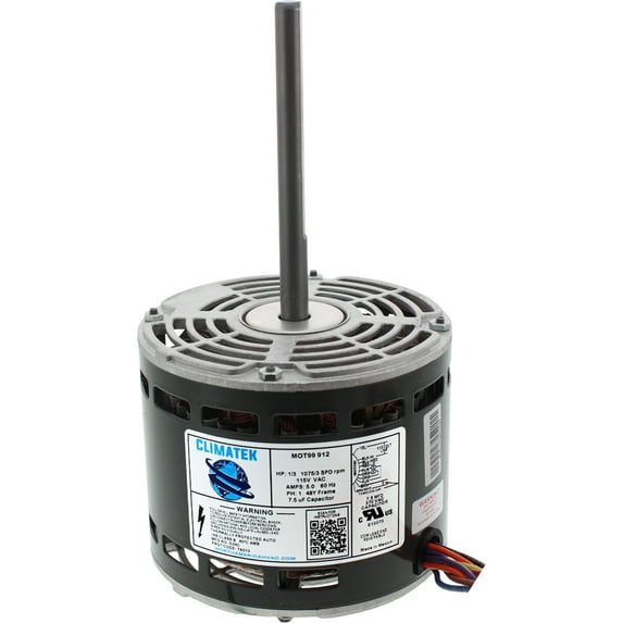 S1-02425112700 - ClimaTek Upgraded Furnace Blower Motor 1/3 HP 1075 RPM 115V Replaces Luxaire
