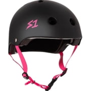 S1 Lifer Helmet - Black Matte w/ Pink Straps