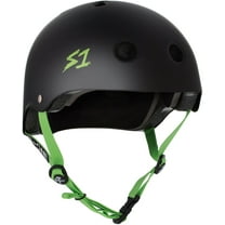 S1 Lifer Helmet - Black Matte with Bright Green Straps