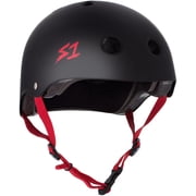 S1 Lifer Helmet - Black Matte with Red Straps