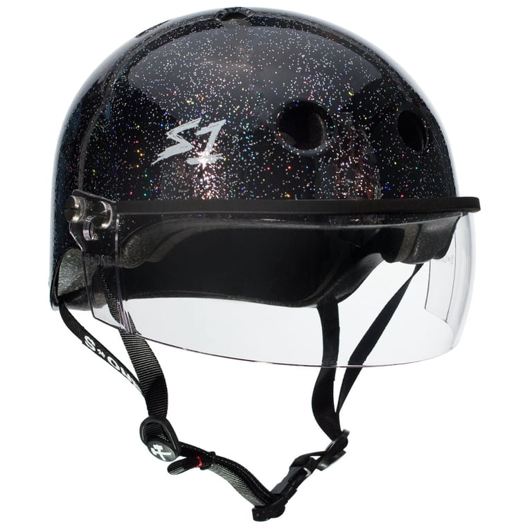 black glitter motorcycle helmet S1 Retro Lifer - Gloss BMX Helmet The Daytona Cruiser in Black Metal Flake is the smallest DOT Bell Custom 500 Motorcycle Helmet