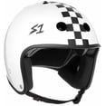 thumbnail image 1 of S1 Retro Lifer Helmet - White Gloss w/ Checkers, 1 of 4
