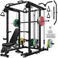 thumbnail image 1 of S1-V4 Smith Machine, 2000LBS Power Cage with Cable Crossover System, All-in-One Squat Rack with Smith Bar, Strength Training Equipment for Hone Gym, 1 of 11