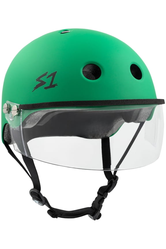 S1 Visor Lifer Helmet - Kelly Green Matte w/ Clear Visor (Size XXX-Large (23.5"))