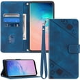 thumbnail image 1 of S10 Phone Case Wallet,for Galaxy S10 Case,[Card Holder Slots][Wrist Strap][Stand Function] TPU Interior Protective PU Leather Phone 2023 Flip Cases Cover for Samsung Galaxy S10 6.1 Inch (Blue), 1 of 14