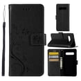 thumbnail image 1 of S10 Plus Case, Samsung Galaxy S10 Plus Case - Allytech Premium Wallet PU Leather with Fashion Embossed Flower Magnetic Clasp Card Holders Flip Cover with Hand Strap, Black, 1 of 6