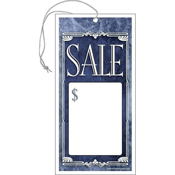 S10MAR Sale Marble Design Elastic Knotted Price Strung Tags with Strings Merchandising Hang Tags Pack of 100 (2 5/8" x 5 1/4") Business Store Signs