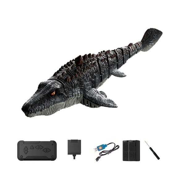 S11 RC Mosasaur Boat with 8K HD Camera, WiFi FPV High Simulation Remote Control Water Dinosaur Model Toy, Dual Motor Waterproof Spray Boat with LED Lights Summer Water Toy for Pools & Lakes