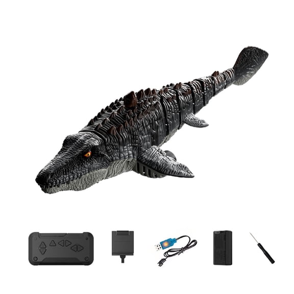 S11 RC Mosasaur Boat with 8K HD Camera, WiFi FPV High Simulation Remote Control Water Dinosaur Model Toy, Dual Motor Waterproof Spray Boat with LED Lights Summer Water Toy for Pools & Lakes