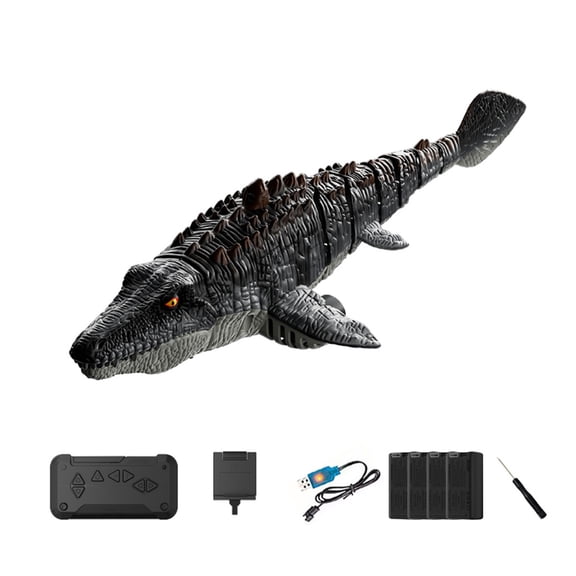 S11 RC Mosasaur Watercraft With HD Camera WiFi FPV Dual Motor Water Spray Function LED Lights 2.4GHz Remote Control For Pool Lake And Pond- 8K Camera Edition / 4 Battery