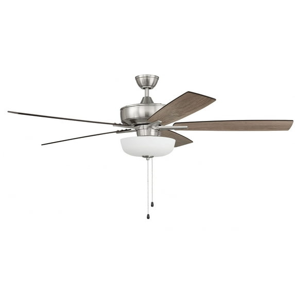 S111BNK5-60DWGWN-Craftmade Lighting-Super Pro 111 Series - 60 Inch 5 Blade Ceiling Fan with Bowl Light Kit