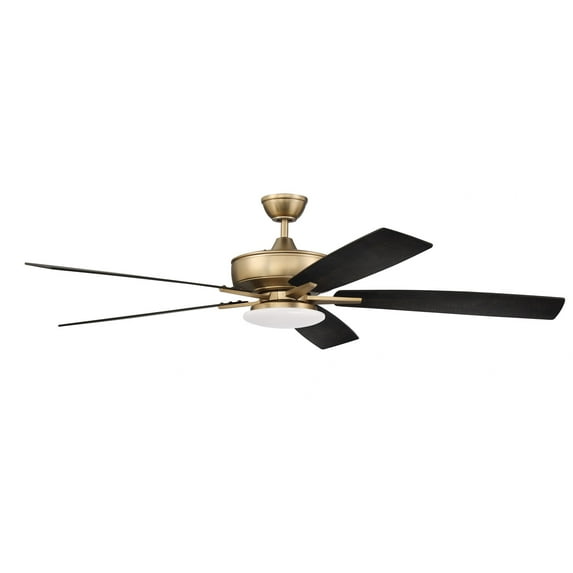 S112SB5-60BWNFB Craftmade Lighting Super Pro 112 Series - 60 Inch 5 Blade Ceiling Fan with Low Profile Light Kit
