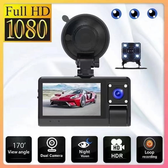 S13 Car Dash Cam 1080P Front Cabin and Rear Car DVR Camera Video Recorder Night Vison G-Sensor Loop Recording 24h Parking Monitor