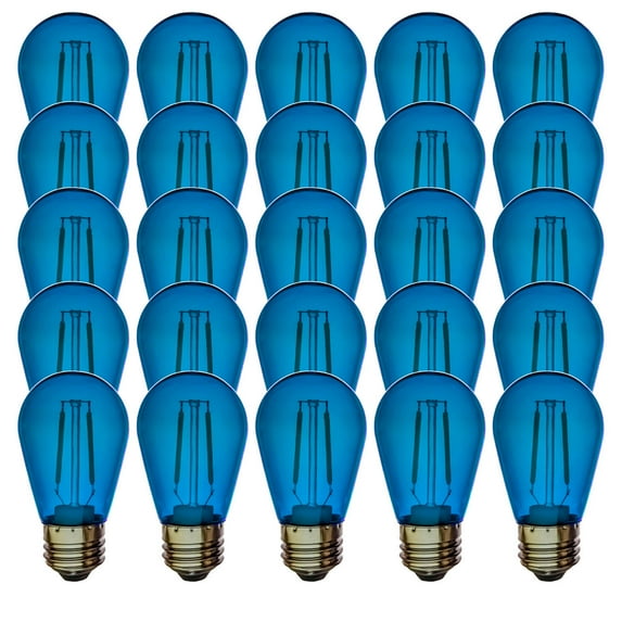 S14 BLUE colored LED filament Plastic bulbs Box of 25