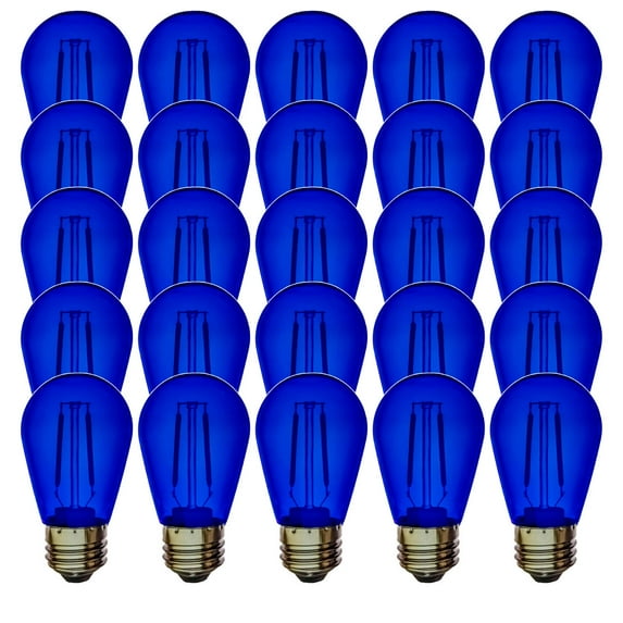 S14 DARK BLUE colored LED filament Plastic bulbs Box of 25