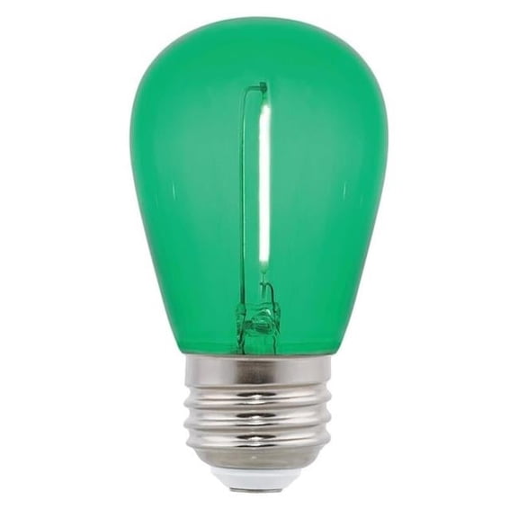 S14 Green LED Bulb - E26 Medium - 40W Equivalence - Non-Dimmable