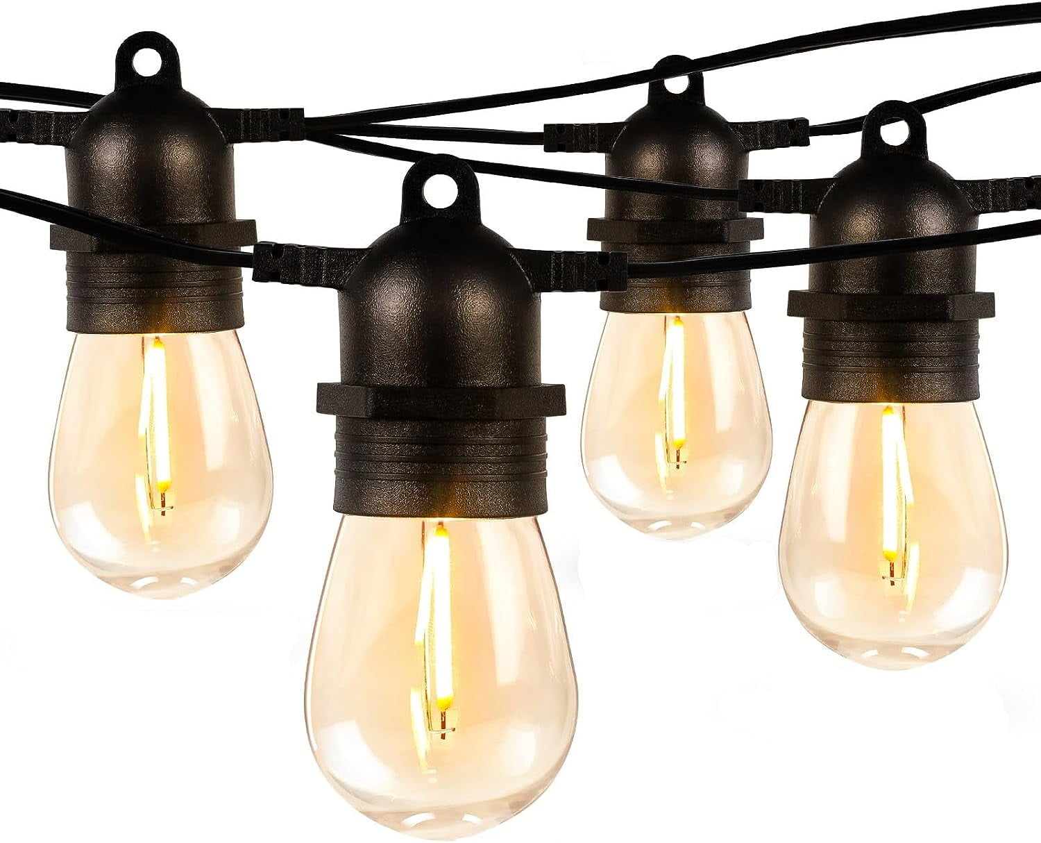 306 LED Curtain Lights & 50ft Outdoor String Lights Bundle - Patio & Garden Lighting