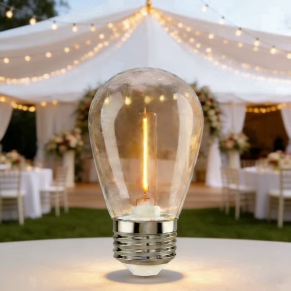 S14 Replacement LED Light Bulbs, 1W S14 LED Bulbs, Outdoor String Lights , E26 Base Patio Edison LED Light Bulbs, Warm White 2200K Plastic 150LM 25 Pack
