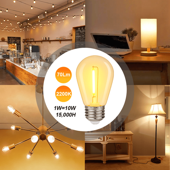 YIMIEMIT Vintage LED Light Bulbs LED 4.5W Warm White Decorative Light Bulbs, Dimmable 48 Pack