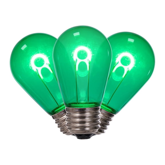 S14 Trans Filament Green Bulb .6W 10/Bag