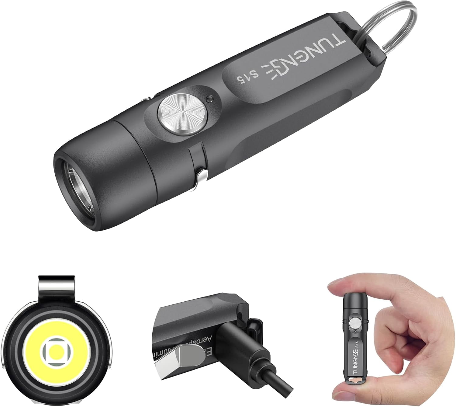 Usb Rechargeable Mini Led Light S15 EDC Rechargeable Keychain Flashlight & Magnet, Mini LED Flash Light ...