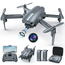 S17 Drone with 4K HD Camera, Foldable Mini Drone for Adults Kids, RC Quadcopter with  2 Batteries，Altitude Hold,  3D Flips