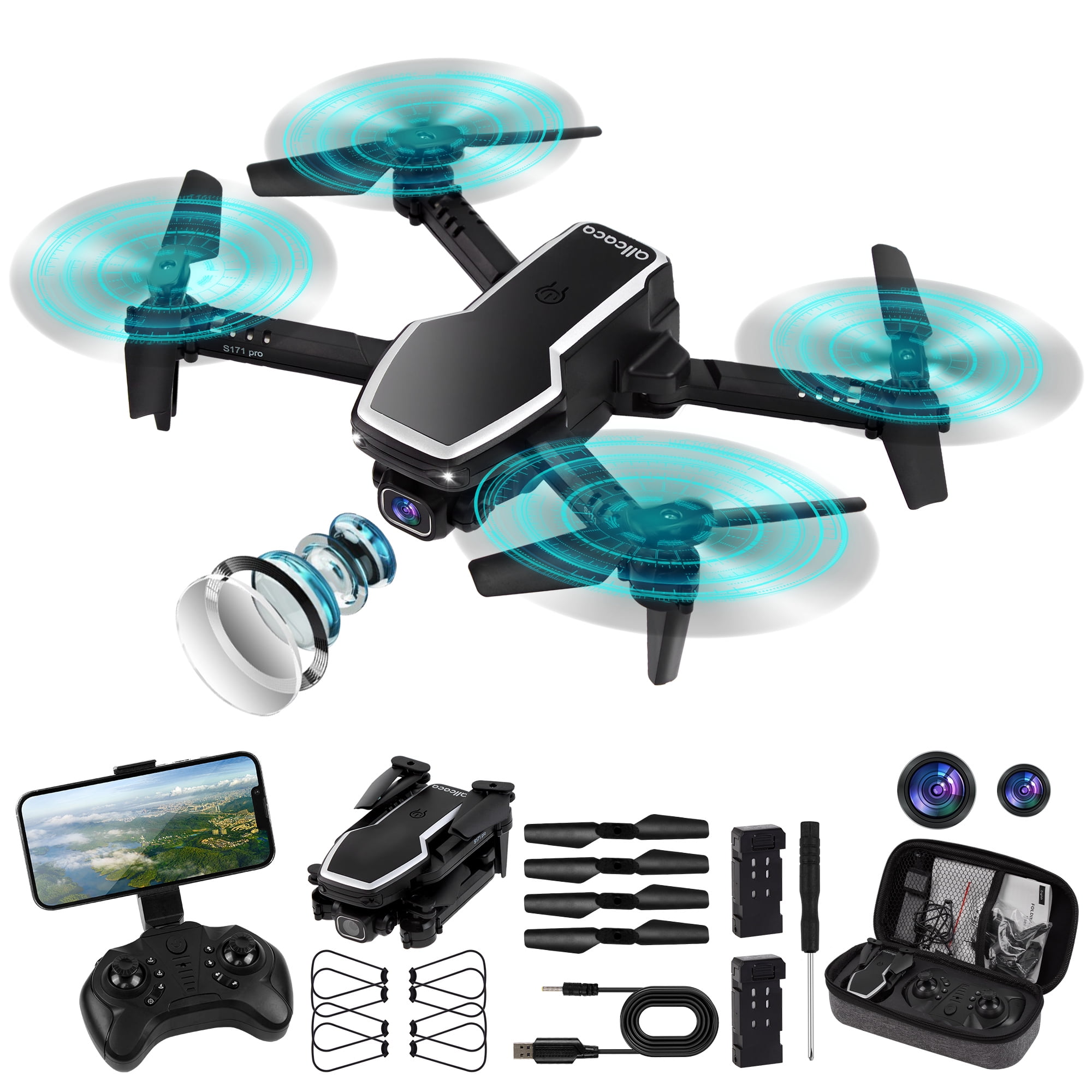 1812 RC Drone with 4K HD Camera for Kids Remote Control Quadcopter One Key  Return Home Opticle Flow Opsitioing Best Drone for Children Play Color  Black 