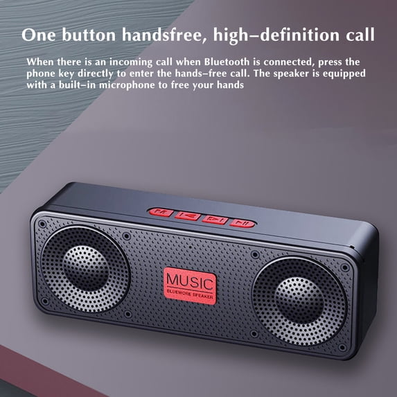 S18 Portable Bluetooth Speaker - 6.5x1.57x2.2in Outdoor Subwoofer with FM Radio, 5W Loud Sound Hands-Free Call, USB TF Card Aux Input, Compact Mini Sound System