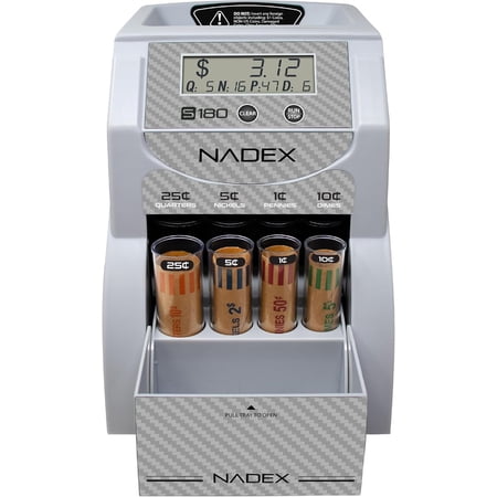S180 Carbon Fiber Manual Coin Sorter, Heavy Duty Change Sorting Machine for Coins
