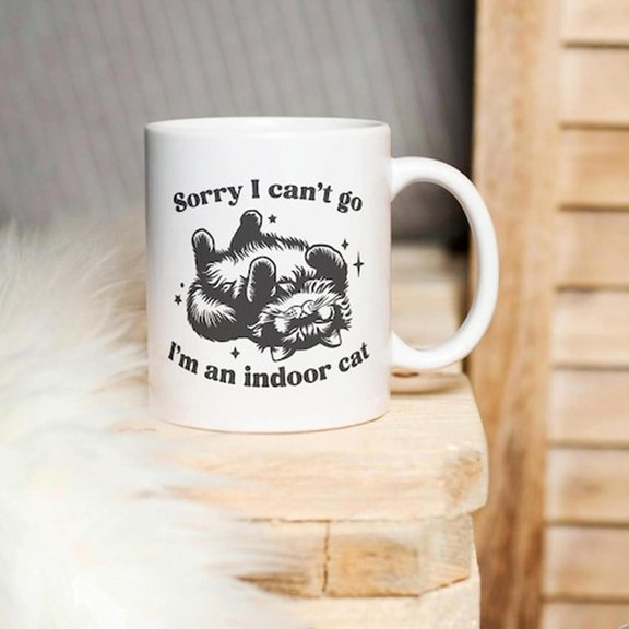 S1orry I C1An't Go I'm An Indoor C1At Mug, Funny C1At Mug, C1At Mom Mum Mug, Crazy C1At Lady Cup, Cute C1At Mug, Indoor C1At Mug, C1At Lover Gift Mug
