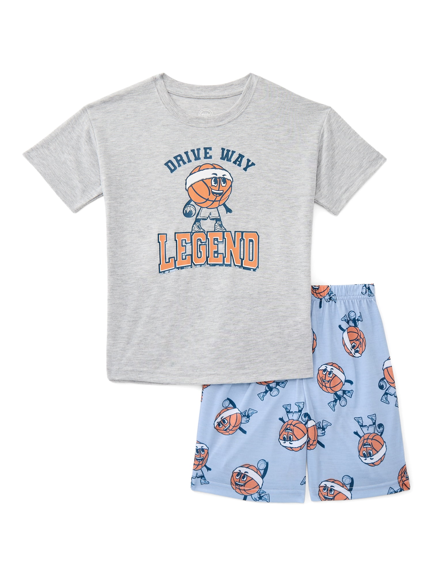 Wonder Nation Boys Tee and Shorts Pajama Set, 2-Piece, Sizes 4-18