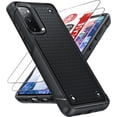 thumbnail image 1 of for S20 FE 5G Phone Case: Samsung S20FE 5G Case with [2 Pack] Screen Protectors, Shockproof Heavy Duty Dual Layer Protective Hard PC Textured Back & Soft Bumper Case Cover Galaxy S20 FE, Black, 1 of 7