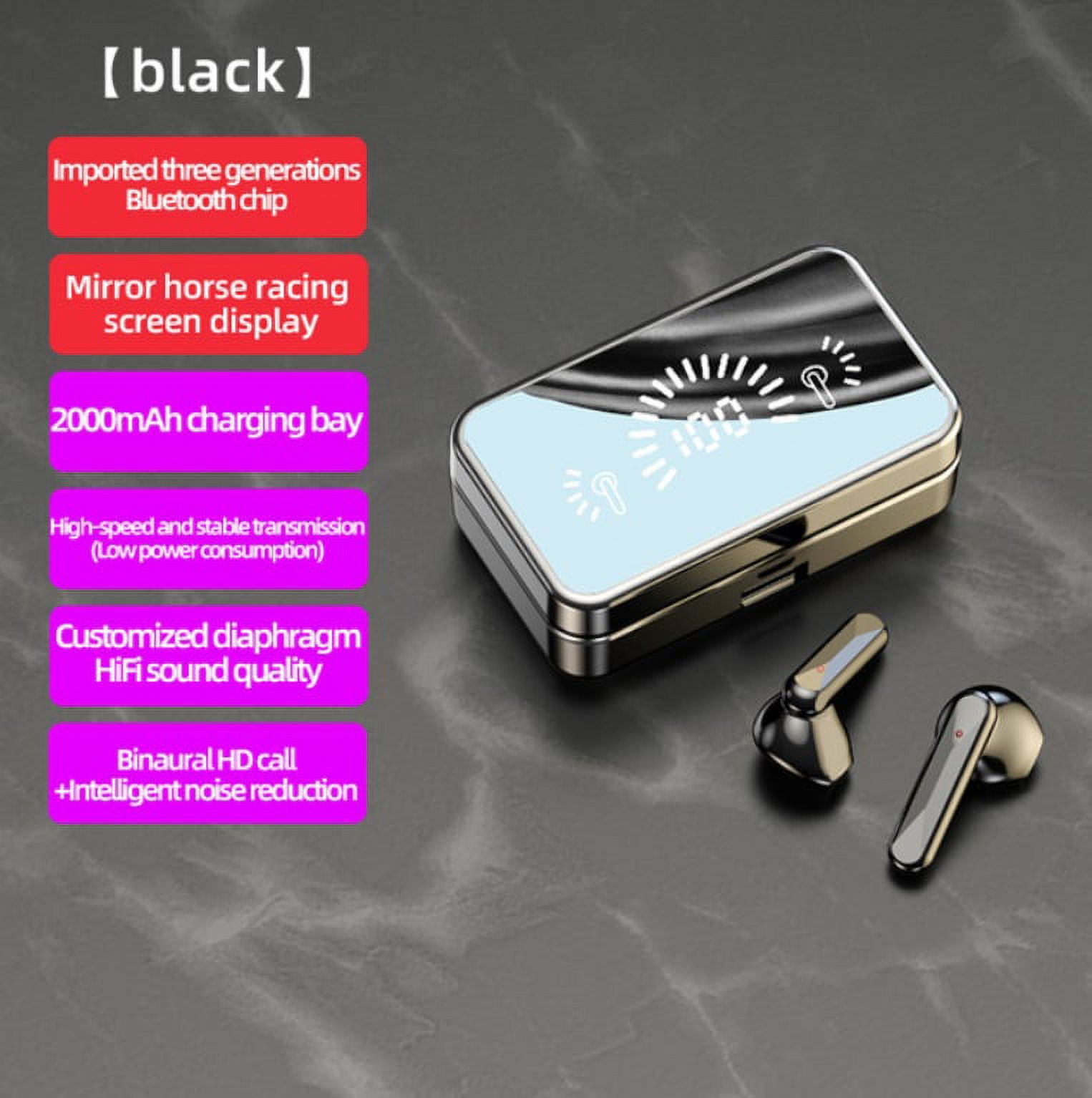 Mini Windisible S20 Mirror Surface Wireless Bluetooth Headset Mini Invisible Long ...