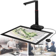 S21 Large Format Book Scanner, A2 Overhead Scanner, 23MP High Resolution, Auto-Flatten & Fingerprint Removal Technologies, Adjustable Height, Multi-Language OCR