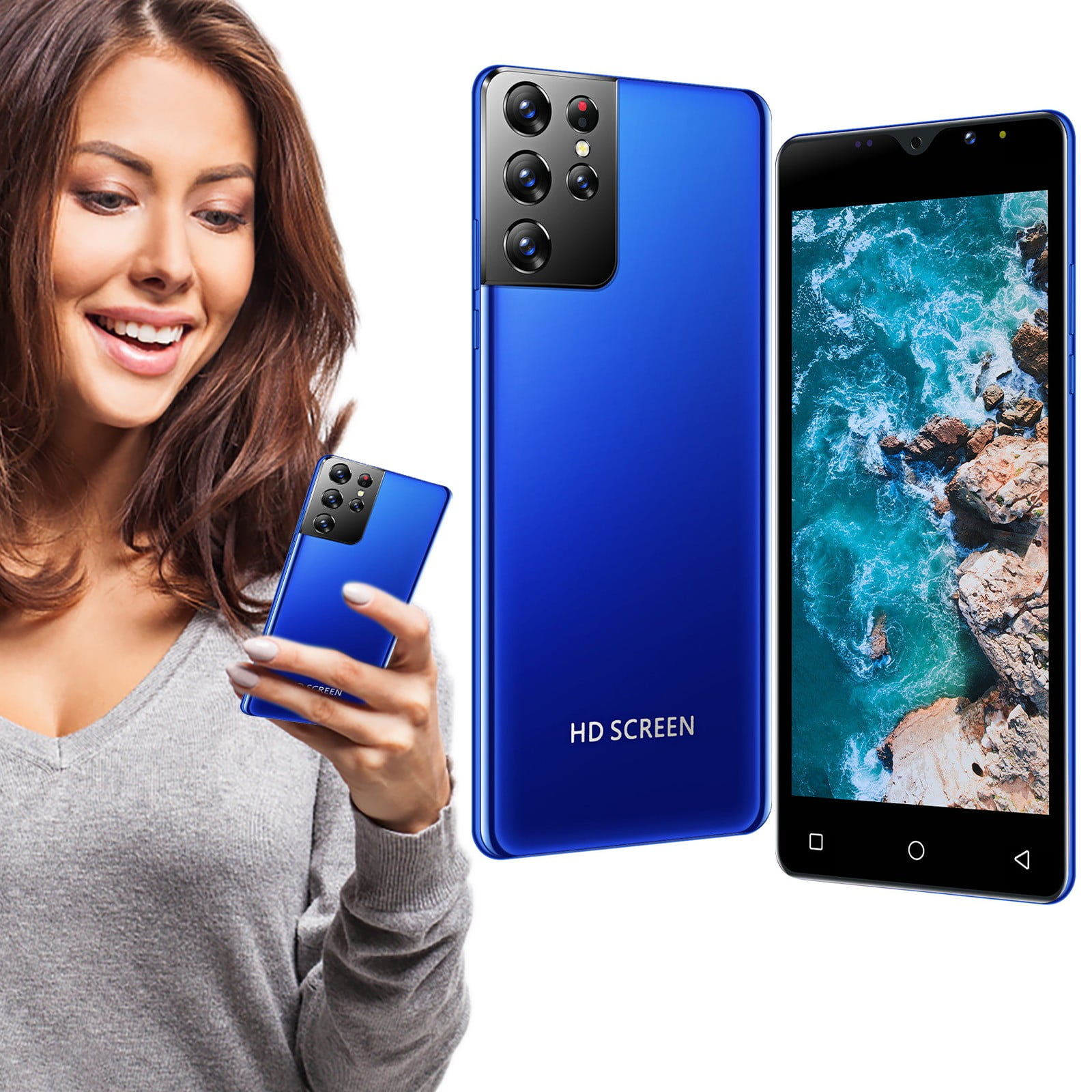 S21+PRO 6.0 Inch Smart Phone SIM Card Face Full Screen Android 7.0 1G