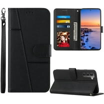 S22 Case Wallet 2022, for Galaxy S22 Case,[Wrist Strap][Card Holder Slots][Kickstand] Premium PU Leather S22 Phone Cases Flip Cover  Protective for Samsung Galaxy S22 Case (Black)