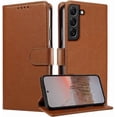 thumbnail image 1 of S22 Case,for Galaxy S22 Case Wallet,[RFID Blocking] [Card Holder/Cash Slots] [Kickstand] Magnetic Clasp Premium Leather Protective Shockproof Flip Cases Folio Cover for Samsung Galaxy S22 (Brown), 1 of 14