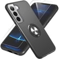 thumbnail image 1 of S22 Plus Case, Samsung Galaxy S22 Plus Case with HD Screen Protector, [Military Grade] Shockproof Protection Case with 360° Magnetic Ring Holder Kickstand Case for Galaxy S22 Plus, Black, 1 of 8