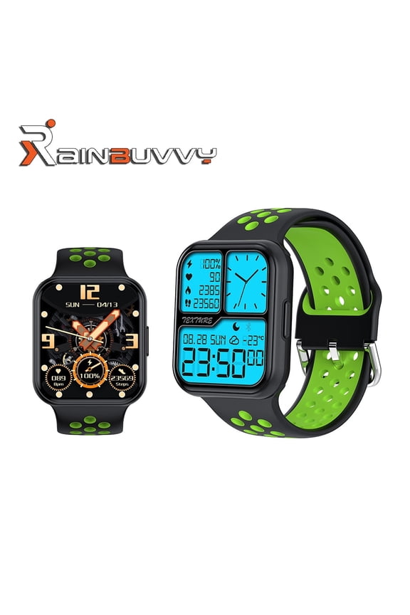 S226 1.72-inch Unisex Smartwatch, Fitness Tracker, IP68 Waterproof Activity Tracker, 300mAh, Customizable Watch Face, Compatible with iPhone iOS and Android Phones