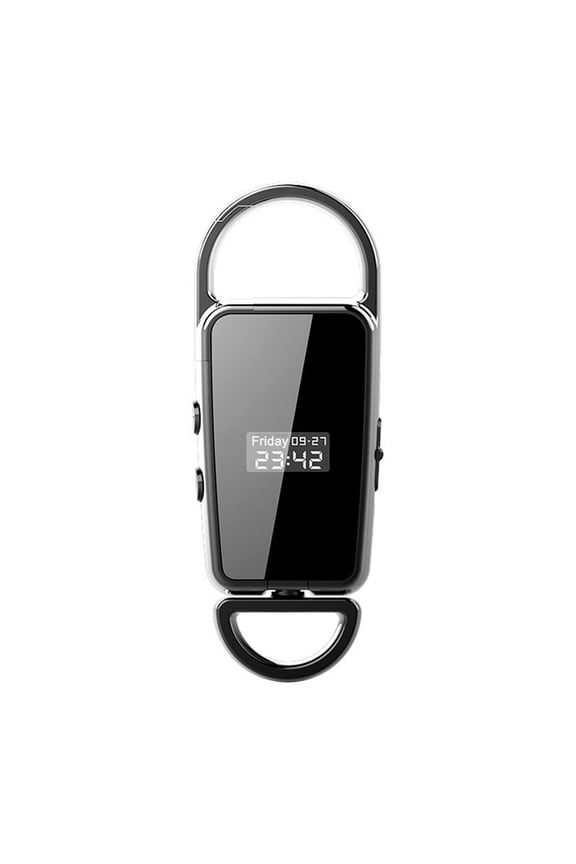 S23 Keychain MP3 Player Voice Activated Recorder Mini Recorder Voice Controlled Recording Device LED Display Audio MP3,1 x Keychain MP3 Player 1 x charging cable,Black