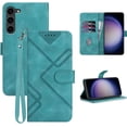 thumbnail image 1 of S23 Plus Case Wallet,for Galaxy S23 Plus Wallet Case,Card Holder Leather Kick-Stand Flip Cases Protector,Wrist Strap, Closure,Shockproof Protective Cover for Samsung S23+ Plus (Green), 1 of 14