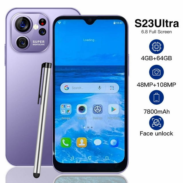 S23ultra 6 8 inch full screen android smartphone 4gram 64grom walmart