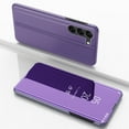 thumbnail image 1 of S24 Plus Case Compatible with Galaxy S24 Plus Cell Phone Case with Kickstand, PU Leather, Clear View Mirror Flip Cover Shockproof Protective Cover for Samsung Galaxy S24 Plus, Purple, 1 of 8