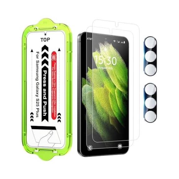 for S25 Plus Anti Reflective Screen Protector, Anti-Glare & Fingerprint Unlock Compatible, Matte PET Film [Non-Glass], Auto-alignment Frame, Anti-Fingerprint, Smooth as Silk, 2+2 Pack